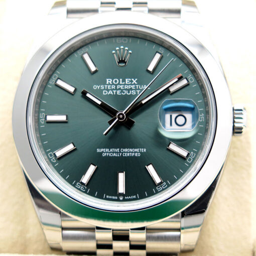 Rolex 126300 Datejust 41 with Mint Green Dial on Jubilee - Image 3