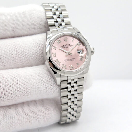 Rolex 279160 Datejust with Pink Roman Dial on Jubilee