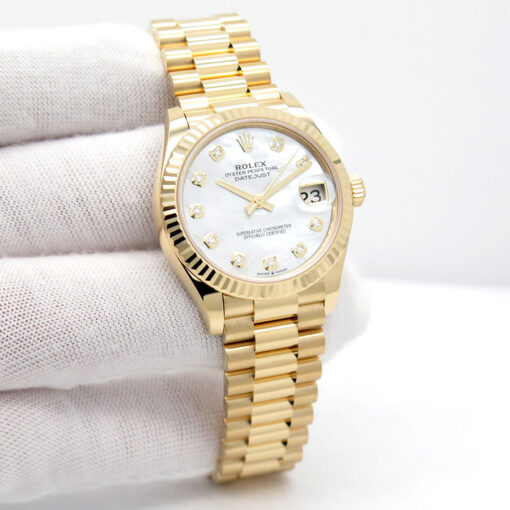 Rolex 278278 Datejust 31 Presidential Yellow Gold with Mother of Pearl Diamond Dial