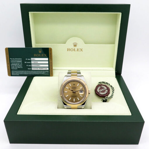 Rolex 116333 Datejust II 18K/SS with Champagne Stick Dial on Oyster - Image 2