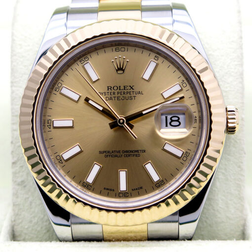 Rolex 116333 Datejust II 18K/SS with Champagne Stick Dial on Oyster - Image 3