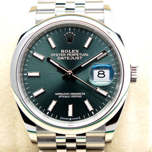Rolex 126200 Datejust with Mint Green Stick Dial on Jubilee - Image 3