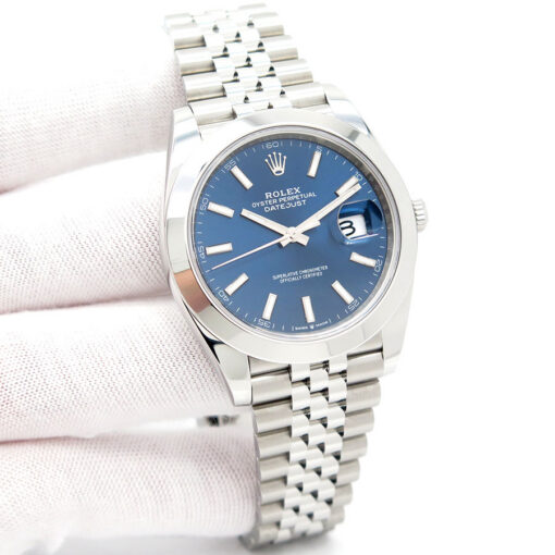 Rolex 126300 Datejust 41 with Blue Stick Dial on Jubilee