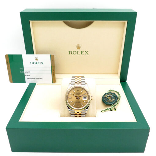 Rolex 126233 Datejust 18K/SS with Champagne Stick Dial on Jubilee - Image 2