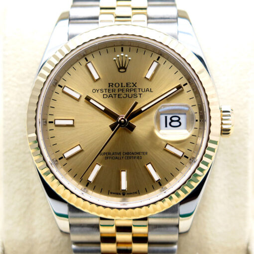 Rolex 126233 Datejust 18K/SS with Champagne Stick Dial on Jubilee - Image 3