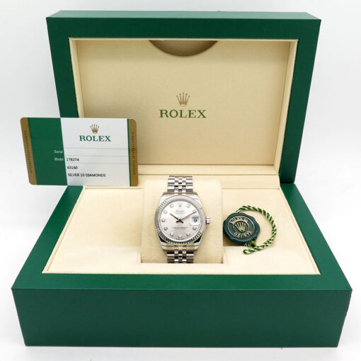 Rolex 178274 Datejust with Silver Diamond Dial on Jubilee - Image 2