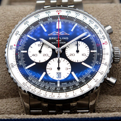 Breitling AB0137 Navitimer B01 Chronograph 46mm with Black Dial on Bracelet - Image 4