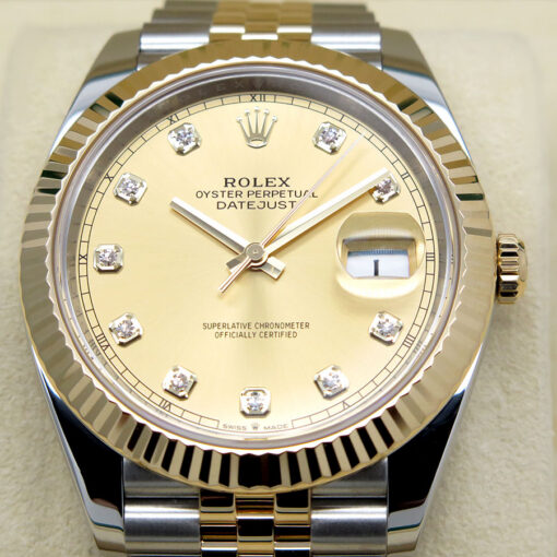Rolex 126333 Datejust 41 18K/SS with Champagne Diamond Dial on Jubilee - Image 3