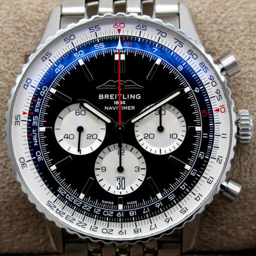 Breitling AB0137 Navitimer B01 Chronograph 46mm with Black Dial on Bracelet - Image 3
