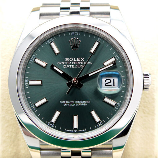 Rolex 126300 Datejust 41 with Mint Green Dial on Jubilee - Image 3