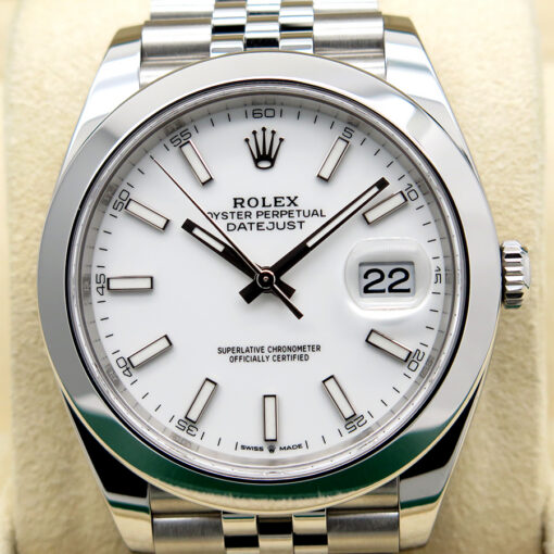 Rolex 126300 Datejust 41 with White Stick Dial on Jubilee - Image 3