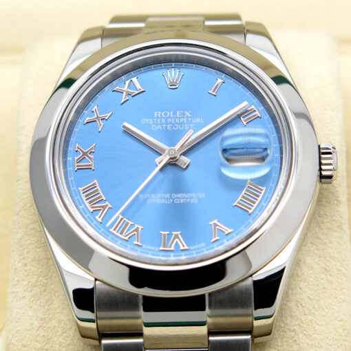 Rolex 116300 Datejust II with Azzurro Roman Dial on Oyster - Image 3