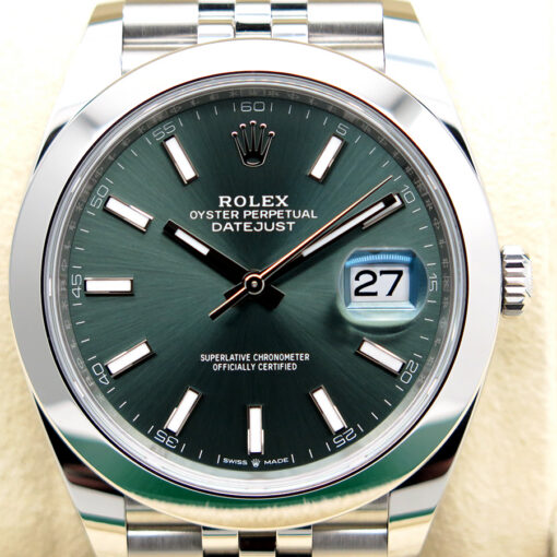 Rolex 126300 Datejust 41 with Mint Green Dial on Jubilee - Image 3