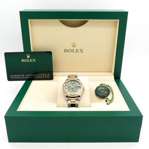 Rolex 278243 Datejust 18K/SS with Olive Green Roman Diamond "VI" Dial on Oyster - Image 2