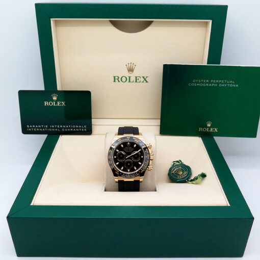 Alternative view of Rolex 116518LN Cosmograph Daytona 18K Yellow Gold with Black Dial
