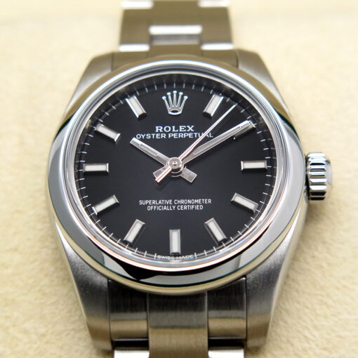 Rolex 176200 Oyster Perpetual with Black Stick Dial - Image 3