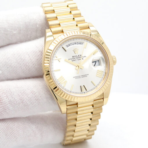Rolex 228238 Day Date 40 18K Yellow Gold with Silver Roman Dial
