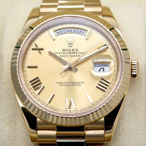 Rolex 228238 Day Date 40 18K Yellow Gold with Champagne Roman Dial - Image 3
