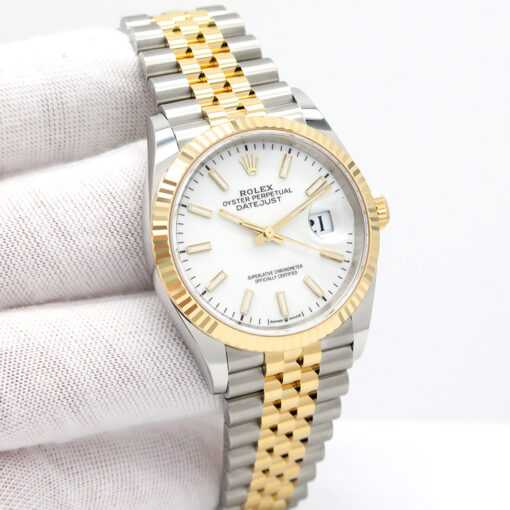 Rolex 126233 Datejust 18K/SS with White Stick Dial on Jubilee