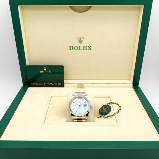 Rolex 228236 Day Date 40 Platinum with Ice Blue Stick Dial - Image 2