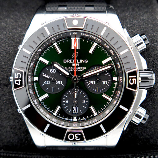 Breitling AB0136 Super Chronomat B01 44mm on Strap with Green Dial - Image 4