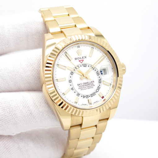 Rolex 326938 Skydweller 18K Yellow Gold with White Dial