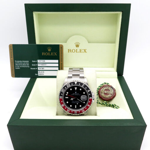 Alternative view of Rolex 16710 GMT Master II with Red/Black Bezel