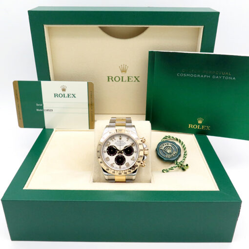 Rolex 116523 Cosmograph Daytona 18K/SS with Ivory Arabic Dial - Image 2