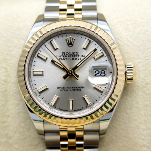 Rolex 279173 Datejust 18K/SS with Silver Stick Dial on Jubilee - Image 3