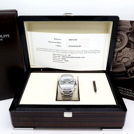 Patek Philippe 5905/1A Annual Calendar Chronograph with Green Dial - Image 2
