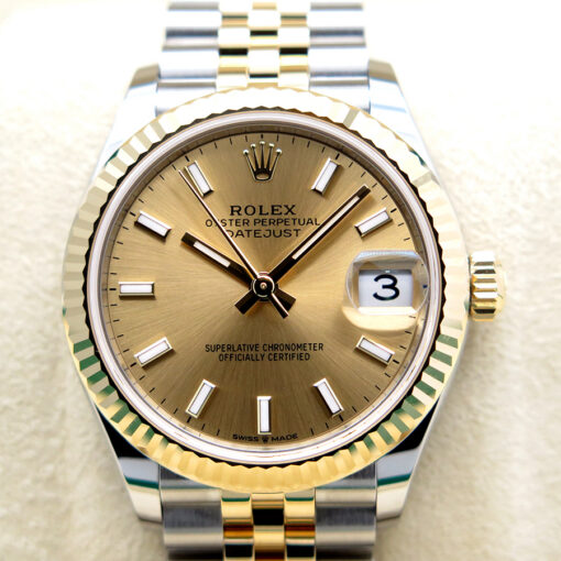 Rolex 278273 Datejust 18K/SS with Champagne Stick Dial on Jubilee - Image 3