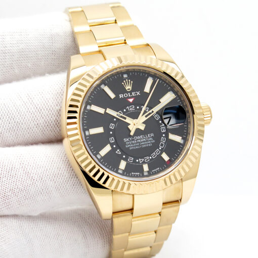 Rolex 326938 Skydweller 18K Yellow Gold with Black Dial
