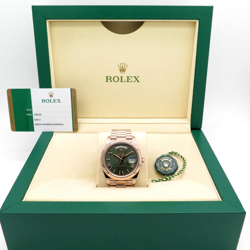 Rolex 228235 Day Date 40 18K Rose Gold with Olive Green Dial - Image 2