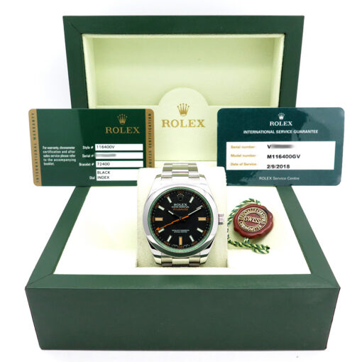 Alternative view of Rolex 116400GV Milgauss with Black Dial