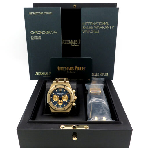 Alternative view of Audemars Piguet 26331BA Royal Oak 18K Yellow Gold Chronograph with Blue Dial