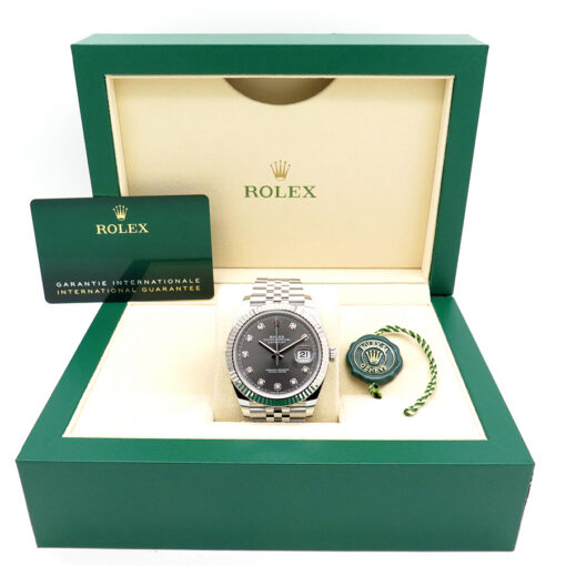 Alternative view of Rolex 126334 Datejust 41 with Slate Diamond Dial on Jubilee