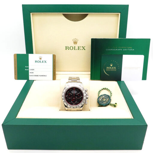 Rolex 116509 Cosmograph Daytona 18K White Gold with Black Arabic Dial - Image 2