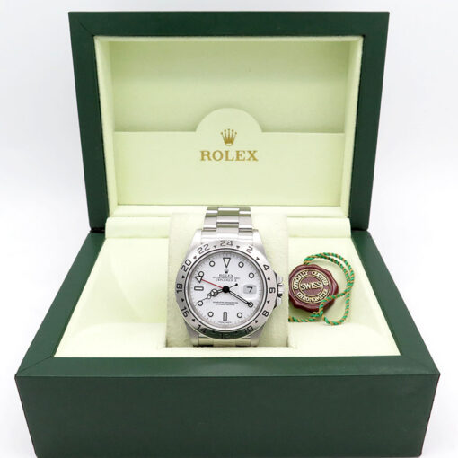 Alternative view of Rolex 16570 Explorer II with White Dial