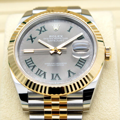 Rolex 126333 Datejust 41 18K/SS with Slate Roman Dial on Jubilee - Image 3