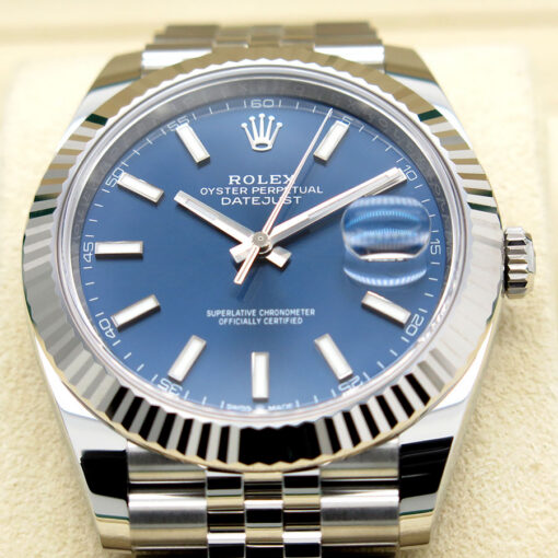 Rolex 126334 Datejust 41 with Blue Stick Dial on Jubilee (New Old Stock) - Image 3