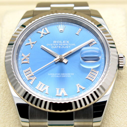 Rolex 126334 Datejust 41 with Azzurro Blue Roman Dial on Oyster - Image 3