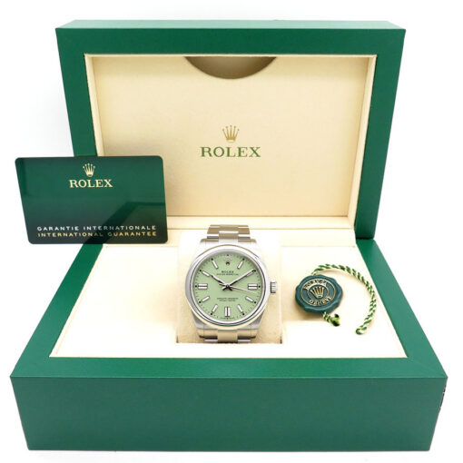 Alternative view of Rolex 134300 Oyster Perpetual 41 with Pistachio Dial