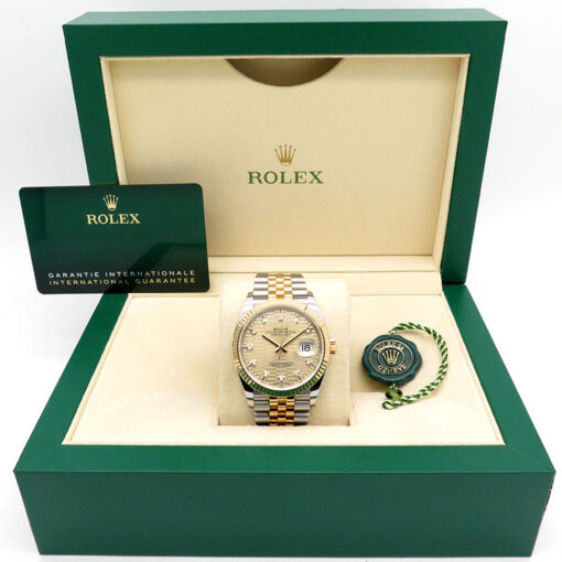 Rolex 126233 Datejust 18K/SS with Champagne Diamond Fluted Motif Dial on Jubilee - Image 2