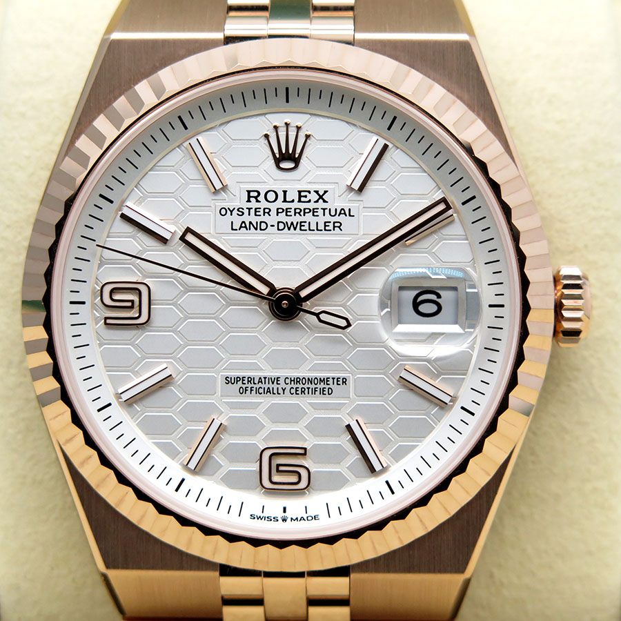 Rolex 127335 Land-Dweller 18K Rose Gold with White Dial - Image 3