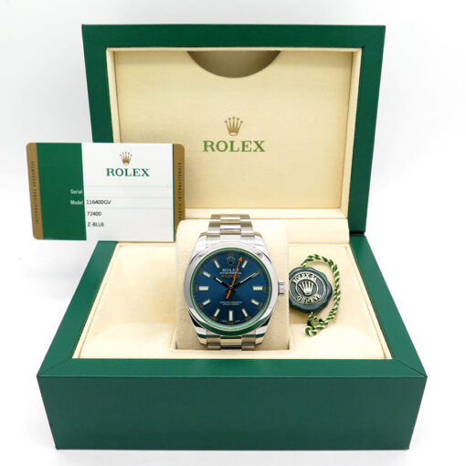 Alternative view of Rolex 116400GV Milgauss with Blue Dial