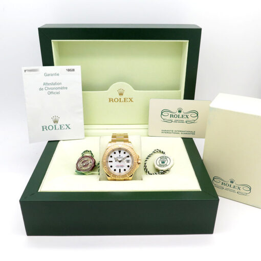 Rolex CPO 16628 Yachtmaster 18K Yellow Gold with White Dial - Image 2