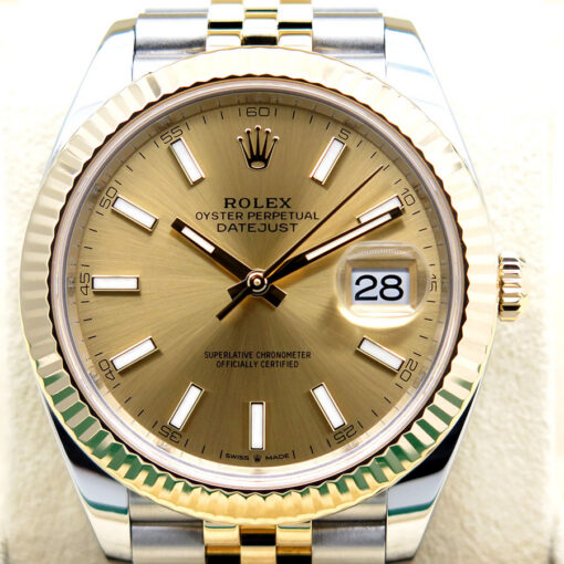Rolex 126333 Datejust 41 18K/SS with Champagne Stick Dial on Jubilee - Image 3