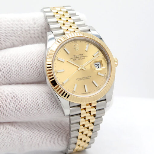 Rolex 126333 Datejust 41 18K/SS with Champagne Stick Dial on Jubilee
