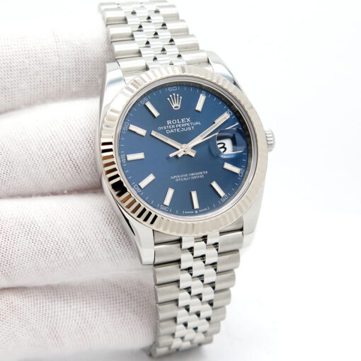 Rolex 126334 Datejust 41 with Blue Stick Dial on Jubilee