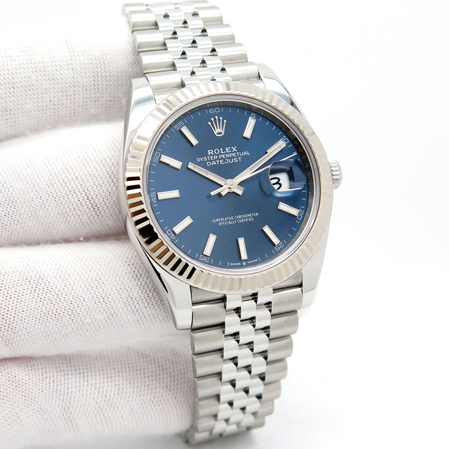 Rolex 126334 Datejust 41 with Blue Stick Dial on Jubilee